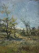 Herd in Kempen (Troupeau en Campine), oil on canvas, 80 x 60 cm