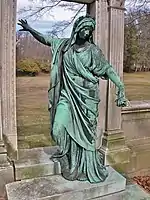 Bronze cemetery sculpture for Winthrop and Elizabeth Bliss Fuller (installed 1910), Springfield, Massachusetts