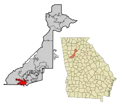Location in Fulton County and the state of Georgia