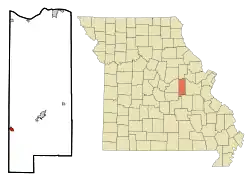 Location of Bland, Missouri