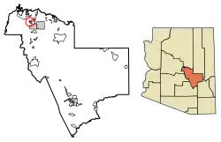 Location of East Verde Estates in Gila County, Arizona.