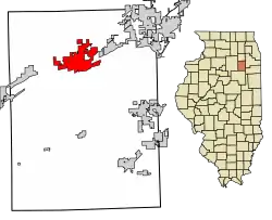 Location of Morris in Grundy County, Illinois.
