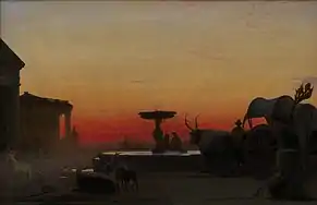 A Square in Ariccia after Sunset(1862)