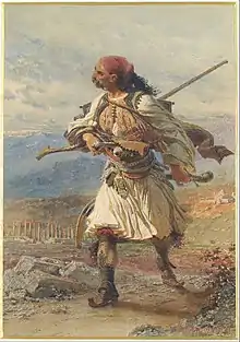 Greek Warrior by Carl Haag, 1861.