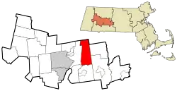 Location in Hampshire County in Massachusetts
