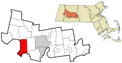 Location in Hampshire County in Massachusetts