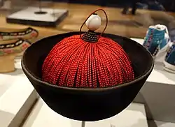 Hat worn by a 6th-rank civil official, China, Qing dynasty, late 19th to early 20th century AD.