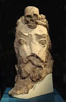 Head of a demon, 7th century, Buddhist temple of Quva (Ferghana), Uzbekistan.