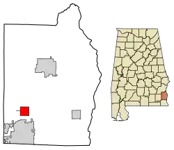 Location of Newville in Henry County, Alabama.