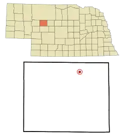 Location of Mullen, Nebraska