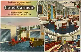 Interior of the Hotel Carmen, printed between c.1930–c.1945