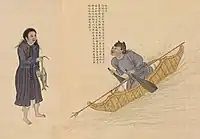 "Qiakala" people (恰喀拉), Qing designation of the Udege people. Huang Qing Zhigong Tu, 1769