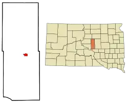 Location in Hyde County and the state of South Dakota
