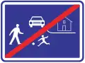 End of residential area (end of speed limit 20&nbsp;km/h implied)