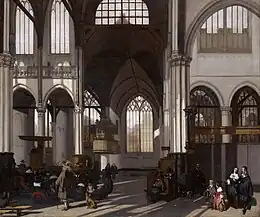 Image 6Early Calvinism was known for simple, unadorned churches as depicted in this 1661 portrait of the interior of the Oude Kerk, Amsterdam (from Calvinism)