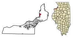 Location of Port Byron in Island County, Illinois.