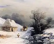 Ivan Aivazovsky: Little Russian Ox Cart