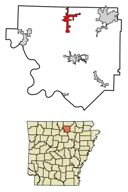 Location of Oxford in Izard County, Arkansas