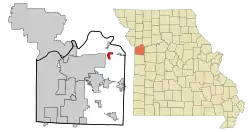 Location of Buckner, Missouri