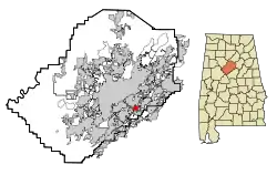 Location in Jefferson County and the state of Alabama before annexation