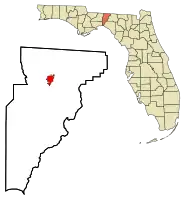 Location in Jefferson County and the state of Florida
