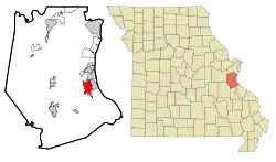 Location of Festus, Missouri