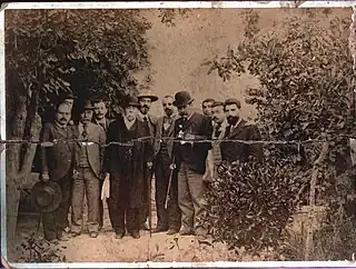 Vicente Medina on the right of the group, with black beard