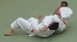 Image 36Juji gatame (十字固, cross lock)(armbar), a kansetsu-waza (from Judo)