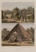 An Arowakka Indian camp, with Gerard Voorduin, 1860-1862