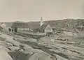 Church and doctor's residence of the town Jakobshavn (1900)