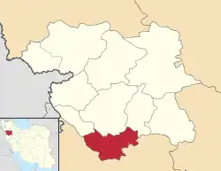 Location of Kamyaran County in Kurdistan province