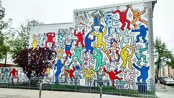 Keith Haring's mural We the Youth at 22nd and Ellsworth Streets in Point Breeze. Used by permission. Keith Haring artwork © Keith Haring Foundation