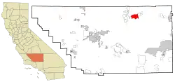 Location in Kern County and the state of California