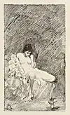 Sitting Naked Woman with Dancing Phallus (1882), ink pen and brush on paper, 30.6 x 18.7 cm.