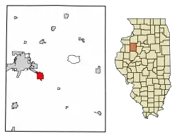 Location of Knoxville in Knox County, Illinois.