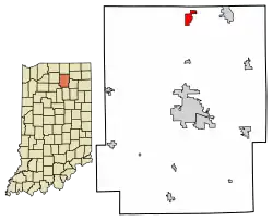 Location of Milford in Kosciusko County, Indiana.