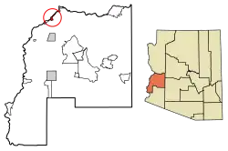 Location of Cienega Springs in La Paz County, Arizona