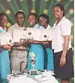 Winning Association of Science Teachers of Jamaica 2005 Science Quiz Competition Junior team and coach.