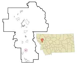 Location of St. Ignatius, Montana