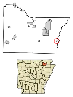 Location in Lawrence County, Arkansas