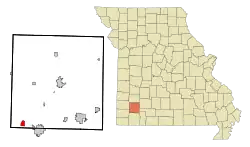 Location of Pierce City, Missouri