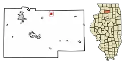 Location of Ashton in Lee County, Illinois.