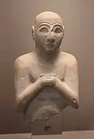 Statue of Satam, grandson of Lugal-kisal-si. Louvre Museum