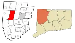 Cornwall's location within Litchfield County and Connecticut