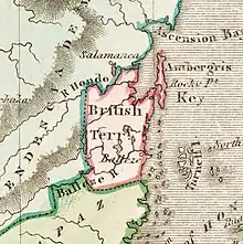 Image 291831 map of Belize by Daniel Lizars (from History of Belize)