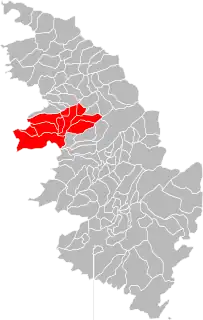 Location of Pays Ajaccien within the department