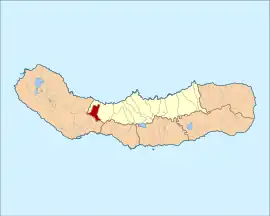 Location of the parish within the island of São Miguel
