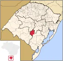 Location in Rio Grande do Sul