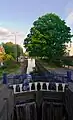 Lock on the Ourthe canal that runs parallel to the lower part of the river, Liège