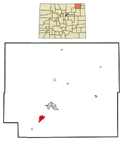 Location of the Atwood CDP in Logan County, Colorado.